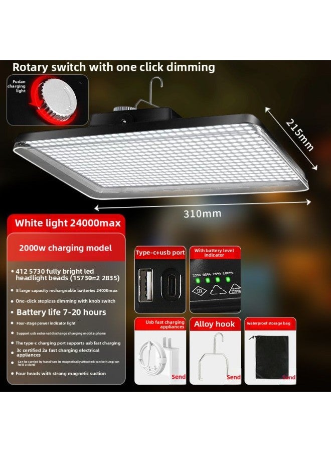 Loquat Led Stall Light Super Bright Rechargeable Outdoor Lighting Multifunctional Night Market Artifact Power Outage Emergency Light Camping Light-Light Source Power:Rechargeable 24000max-Light Color:Lucky Lighting Artifact - Image 1