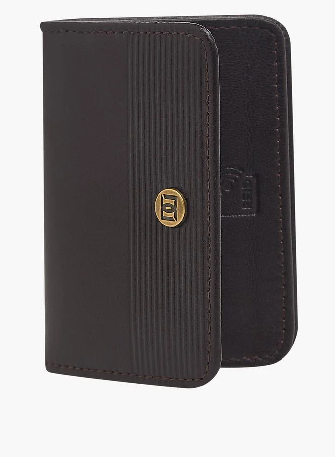 دوتشيني Mens Bi-Fold Leather Card Holder