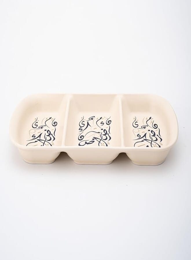 Rosa/Porcelain (Kalemat rect. Divided Serving Plate /3 Compartments)