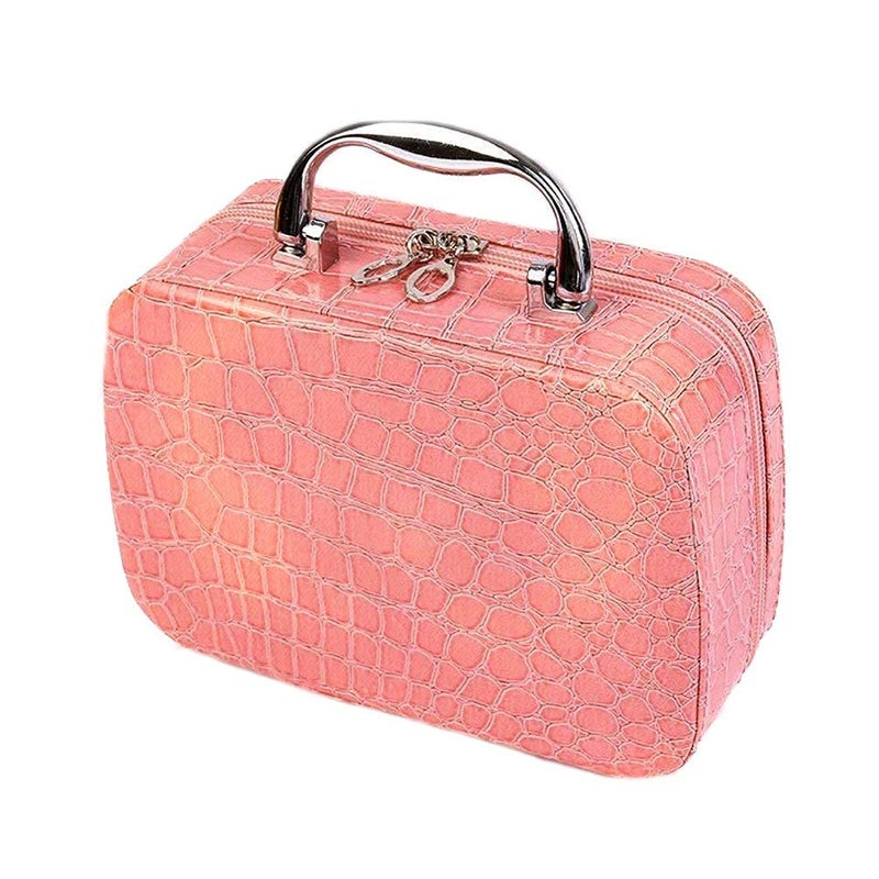 Jeruki Cosmetic Storage Box Makeup Lipstick Storage Box Jewelry Box Toiletry Box Organizer with Magnifying Compact Makeup Mirror - Image 1