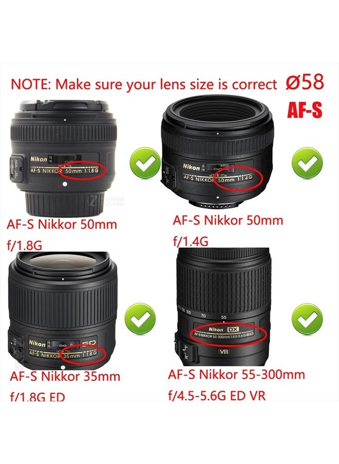 WH1916 - T7 Lens Cap [58mm] for Canon Rebel T8i T7 4000D w/ EF-S 18-55mm Lens, Compatible for Fujifilm X-S10 w/ XF18-55mm Lens [2-Pack] - Image 1