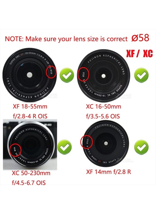 WH1916 - T7 Lens Cap [58mm] for Canon Rebel T8i T7 4000D w/ EF-S 18-55mm Lens, Compatible for Fujifilm X-S10 w/ XF18-55mm Lens [2-Pack] - Image 1