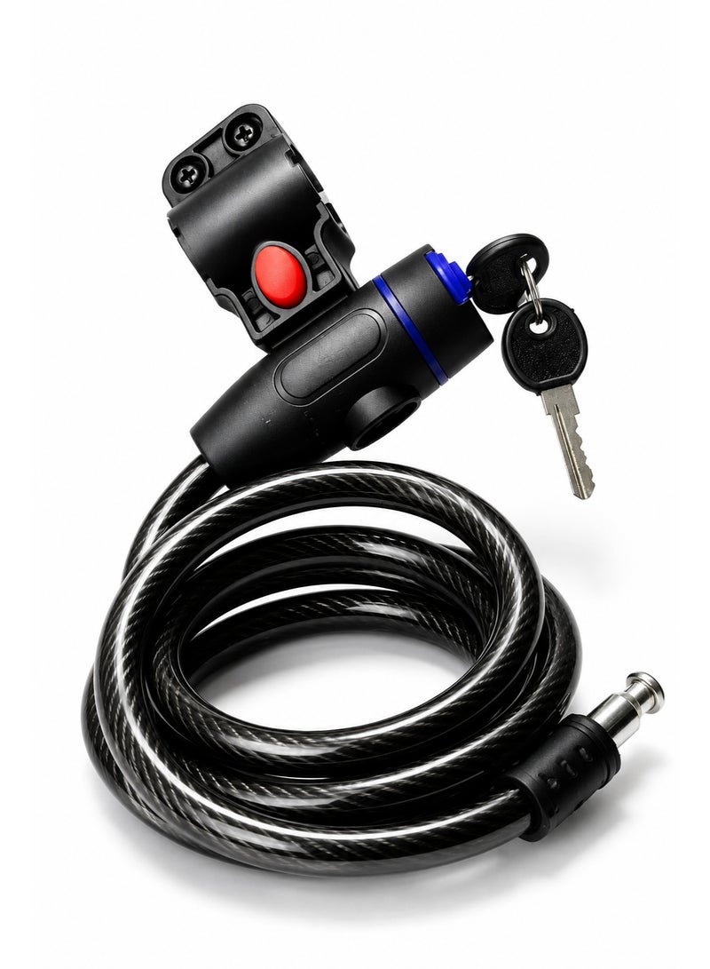 QiaoKai Bike Cable Lock with 2 Keys, Heavy Duty Anti-Theft Bicycle Lock, Portable Security Cable Lock for Bikes, Scooters and Outdoor Use - Image 1