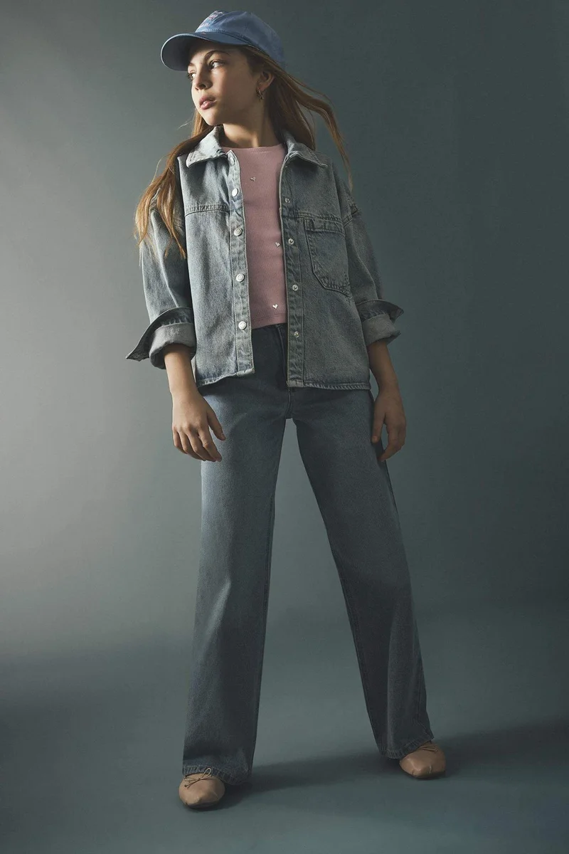 DeFacto Girl Straight Wide Leg Jeans