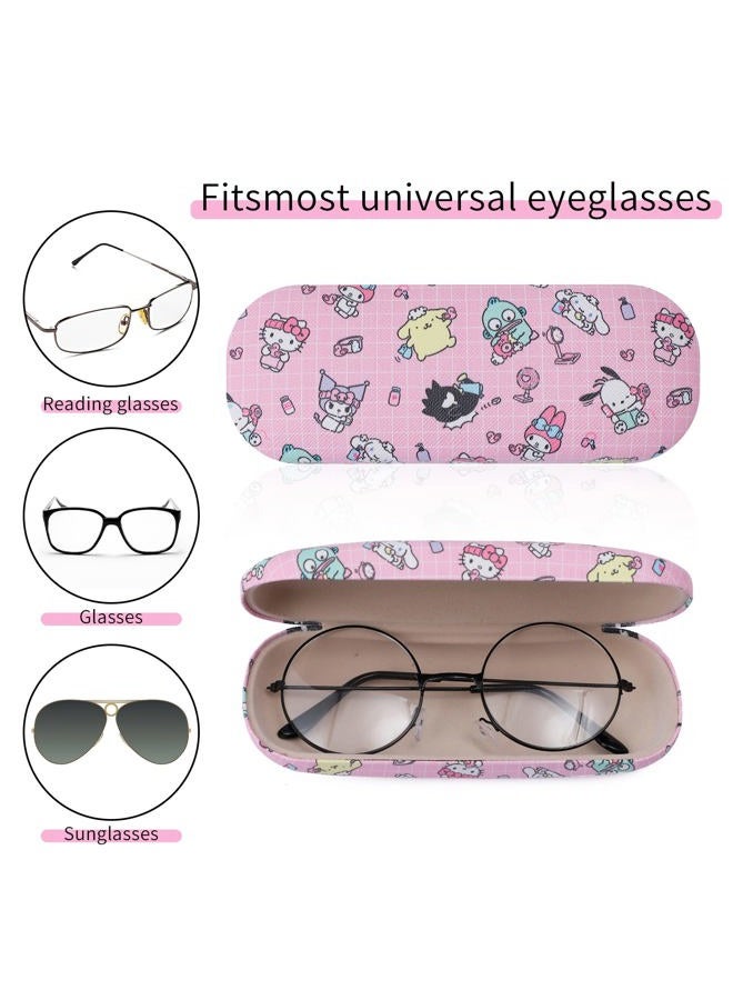 G-Ahora Kawaii Cute Eyeglass Case Hard Shell with Eyeglass Cleaning Cloth Cute Cartoon Eyeglasses Accessories for Girl (YAN-SRO), Sanro, S - Image 3