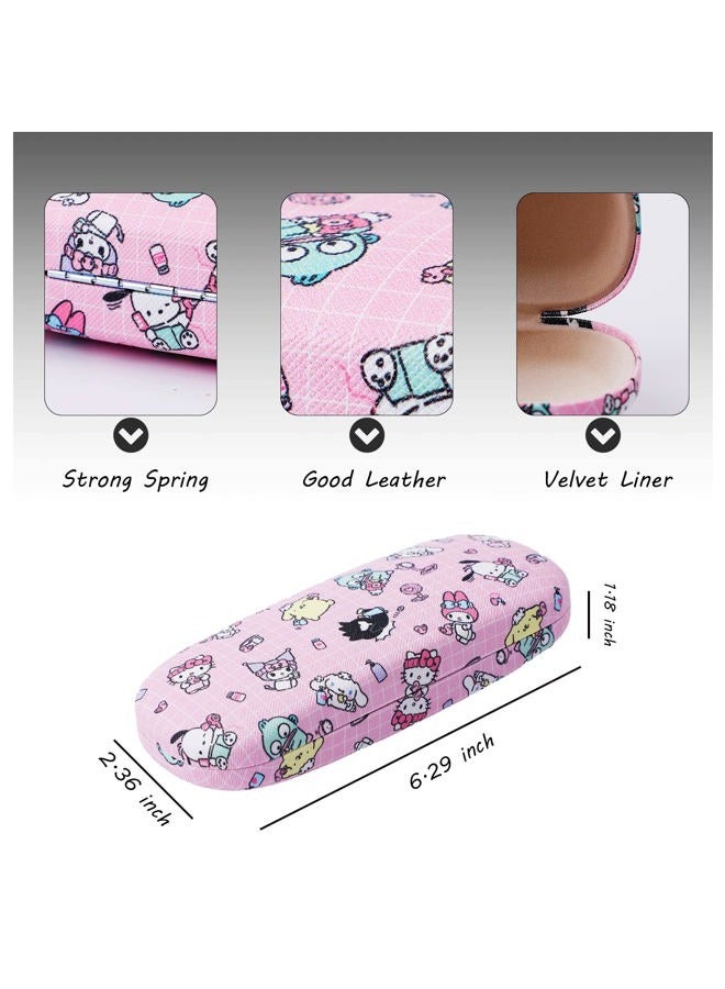 G-Ahora Kawaii Cute Eyeglass Case Hard Shell with Eyeglass Cleaning Cloth Cute Cartoon Eyeglasses Accessories for Girl (YAN-SRO), Sanro, S - Image 2
