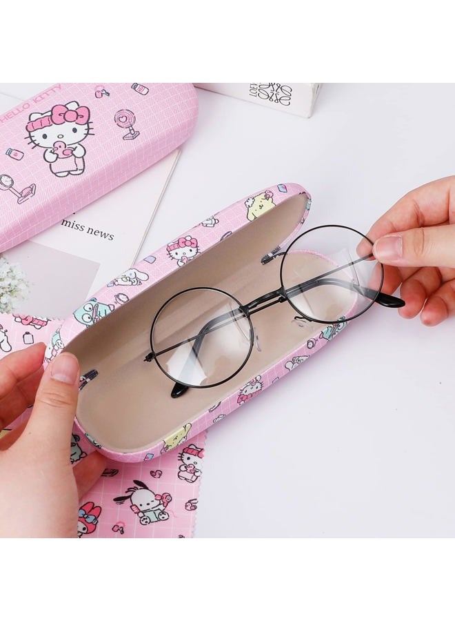 G-Ahora Kawaii Cute Eyeglass Case Hard Shell with Eyeglass Cleaning Cloth Cute Cartoon Eyeglasses Accessories for Girl (YAN-SRO), Sanro, S - Image 5