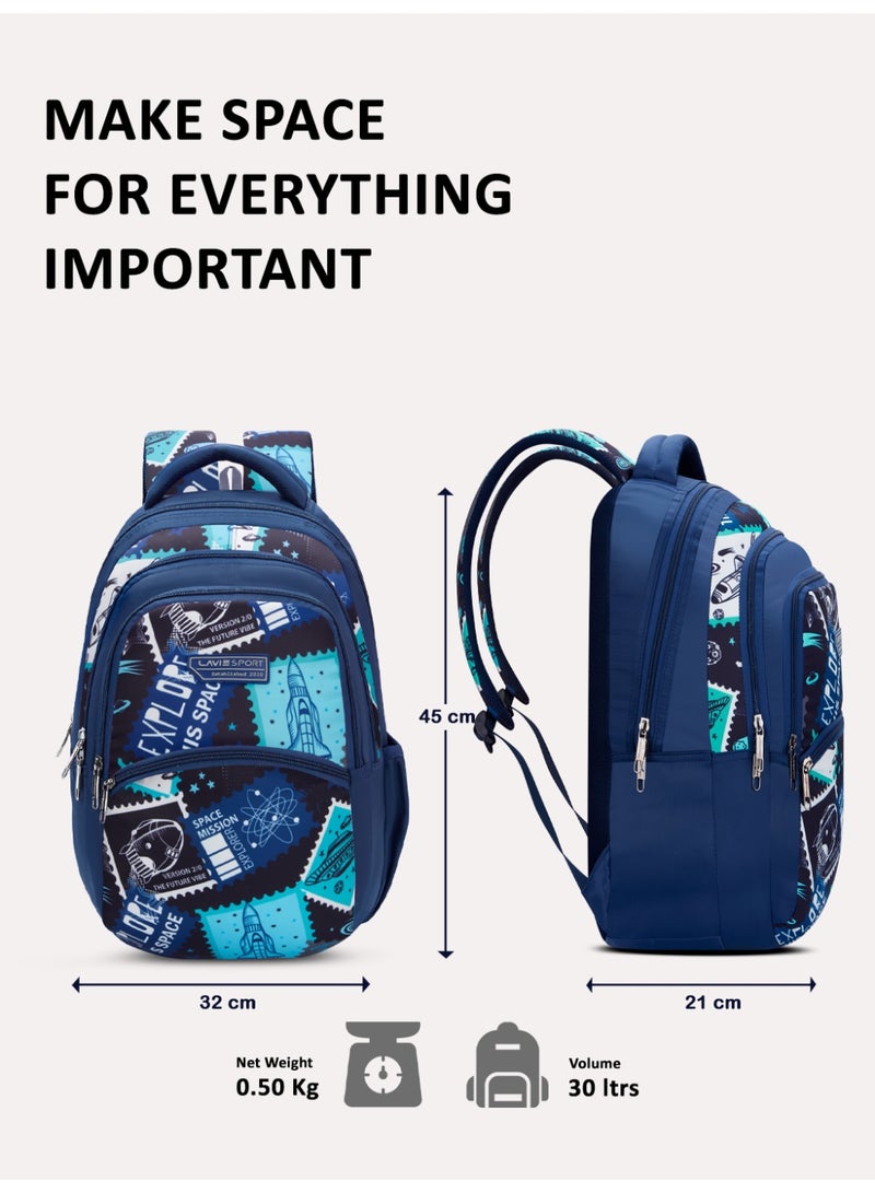 لافي حقيبة ظهر لافي سبورت  لتر بتصميم مركبة فضائية  بوصة كحلي - Image 3