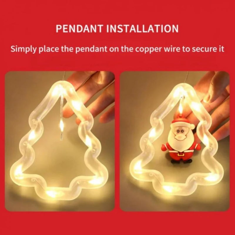 Chronos Christmas Star Tree Curtain Lights Window Curtain Hanging Light with 8 Flashing Modes Decoration Light for Christmas Home Multi LED - Image 4