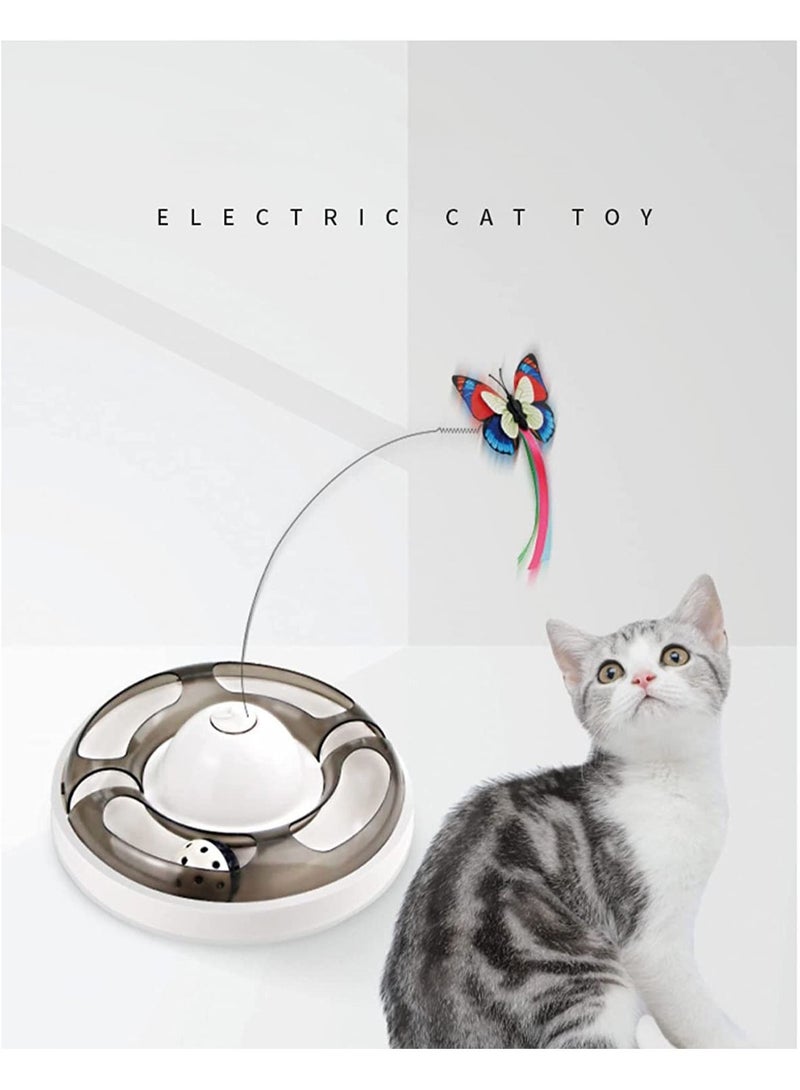 LIMOS Cat Toys for Indoor Cats Automatic Electronic Rotating Butterfly with Roller Tracks Ball Exercise Hunting Toy Games Funny Gifts for Kitten Pet Cat Supplies - Image 2