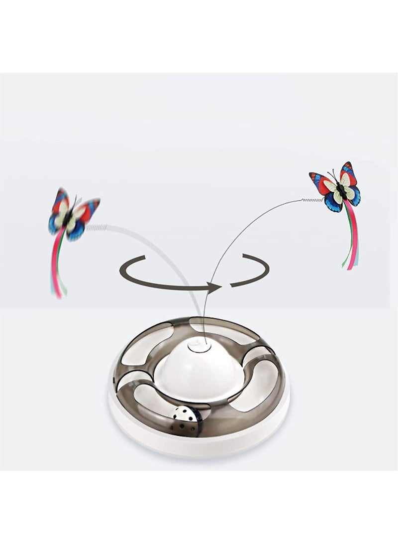 LIMOS Cat Toys for Indoor Cats Automatic Electronic Rotating Butterfly with Roller Tracks Ball Exercise Hunting Toy Games Funny Gifts for Kitten Pet Cat Supplies - Image 4