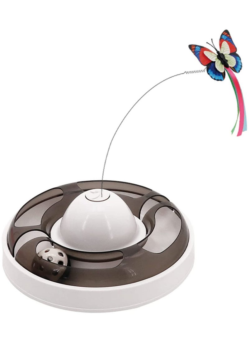 LIMOS Cat Toys for Indoor Cats Automatic Electronic Rotating Butterfly with Roller Tracks Ball Exercise Hunting Toy Games Funny Gifts for Kitten Pet Cat Supplies - Image 1