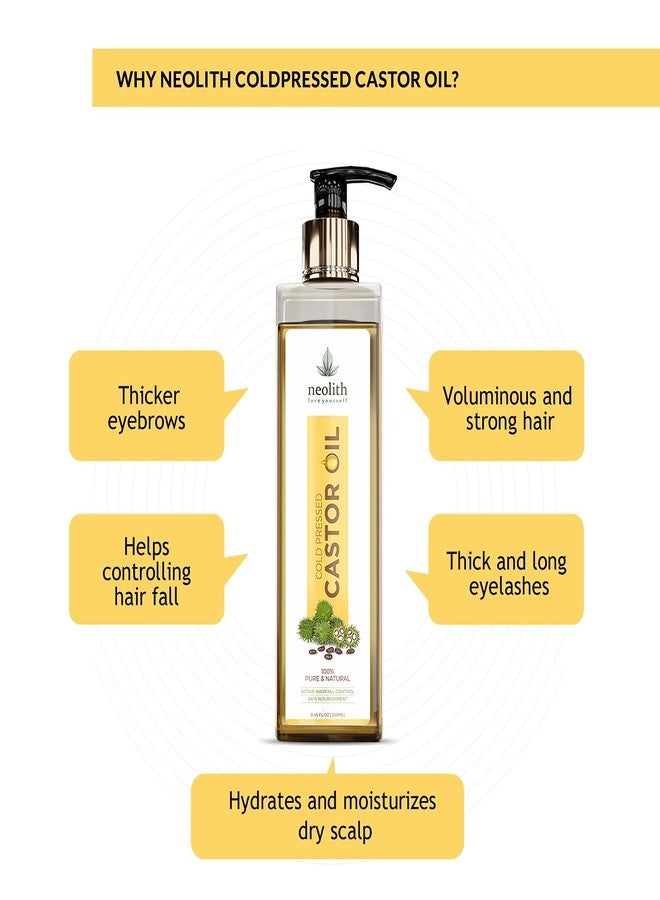 نيوليث زيت الخروع النقي المعصور على البارد من نيوليث، عضوي 100%، بكر | خالٍ من الهكسان، للعناية بالشعر والبشرة والرموش والحواجب واللحية، زيت للتدليك، زيت لنمو الرموش، علاج الحواجب - Image 3