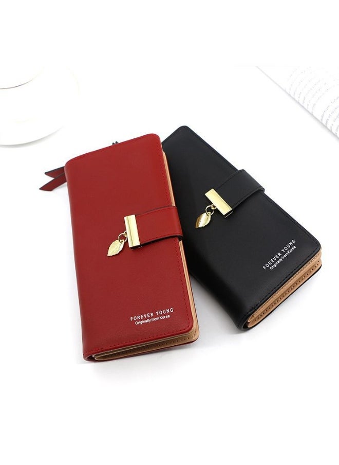 NIBEMINENT Stylish Women's Money Clip Large Banknote Slot Card Bag Photo Slot Phone Bag Clutch Bag Coin Purse Women's Zipper Bag  - Image 2