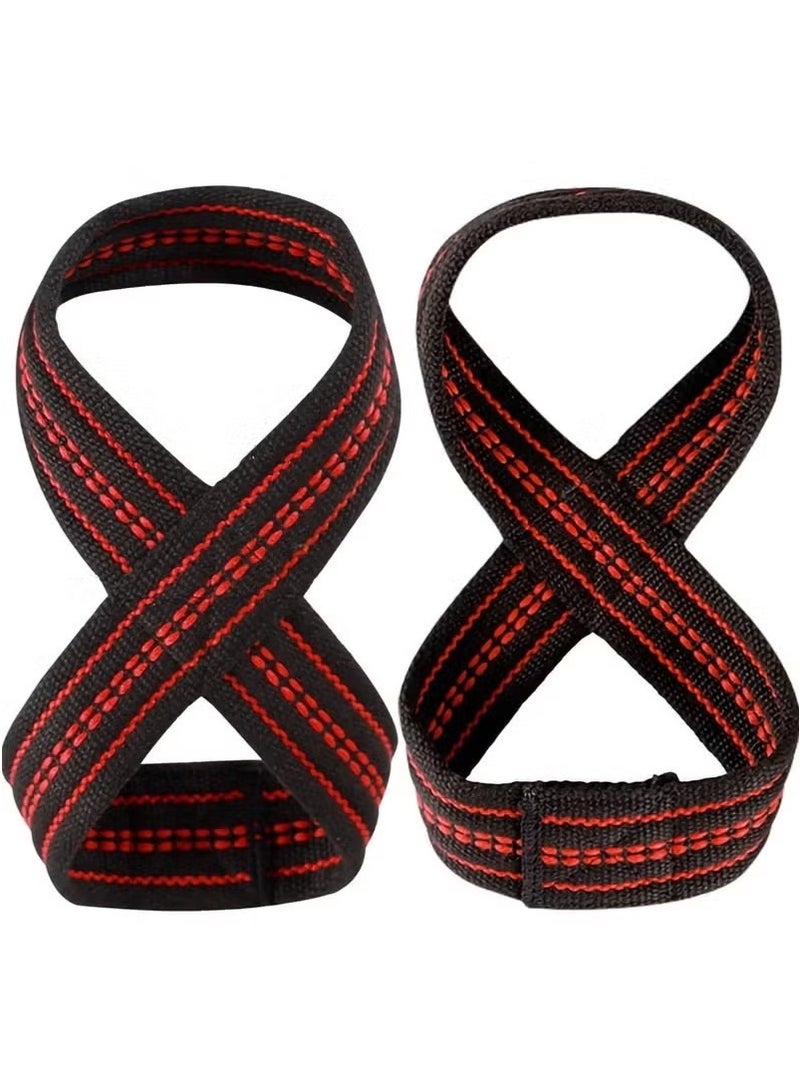 يوڠام أحزمة رفع الأثقال على شكل رقم 8 للرفعات الميتة وتمارين السحب ورياضة القوة – دعم معصم قوي للتمارين الرياضية وكمال الأجسام - Image 5