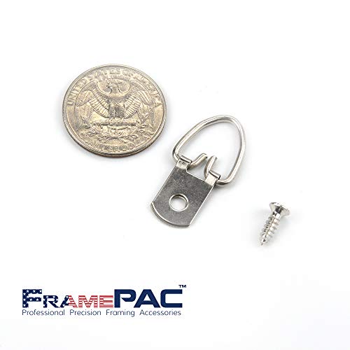FramePac D Ring Picture Hangers with Screws - 100 Pack - Bulk D Rings - Pro Quality Hangers - Picture Hanging Solutions - Image 5