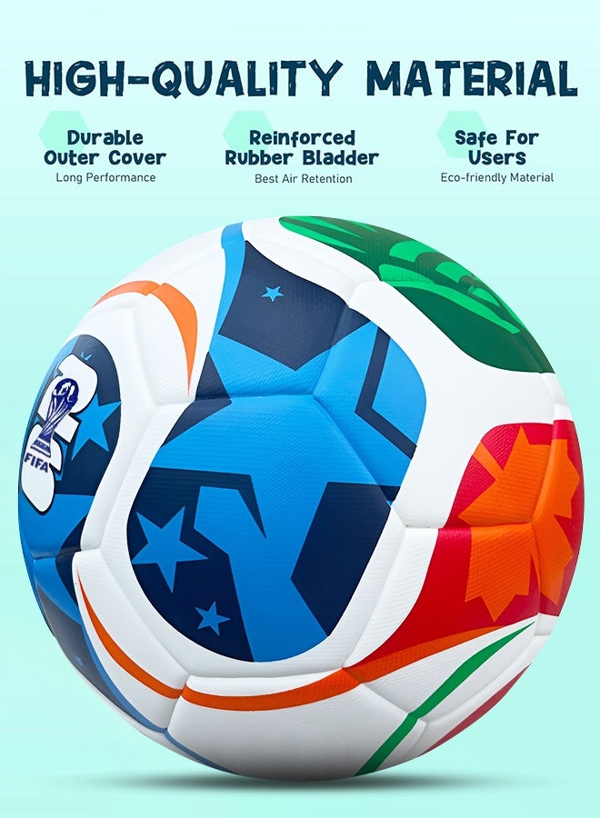 UETEEY كرة القدم التدريبية موديل كأس العالم 2026 حجم 5 الأفضل للعب في الداخل والخارج، كرة القدم الرسمية للدوري الممتاز موديل كأس العالم للتدريب للبالغين والأطفال، حجم 5 - Image 2