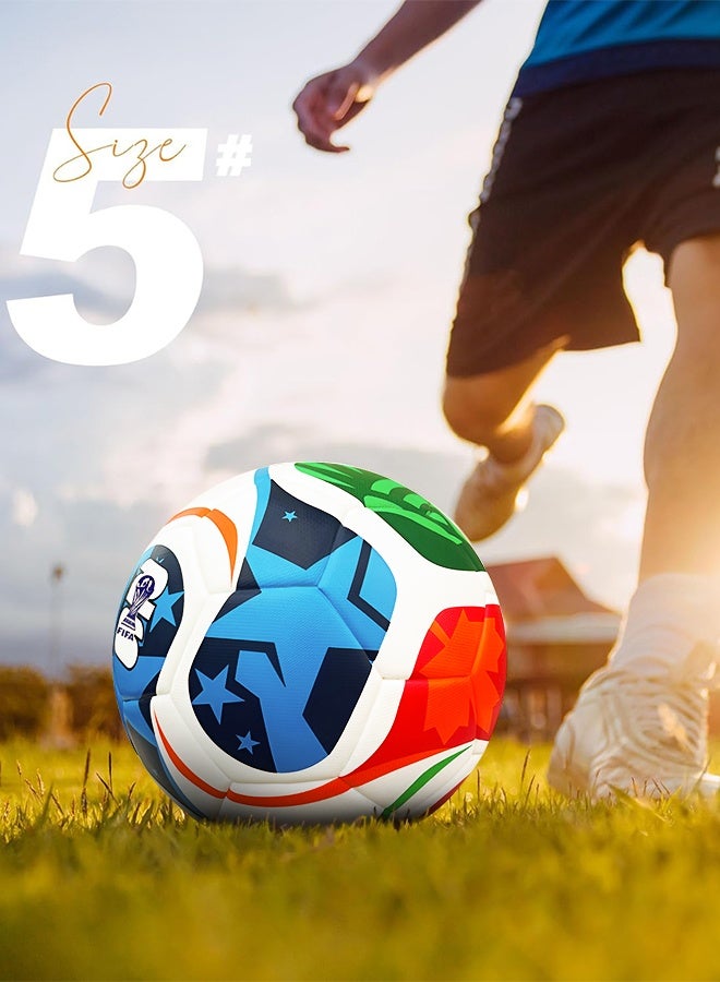 UETEEY كرة القدم التدريبية موديل كأس العالم 2026 حجم 5 الأفضل للعب في الداخل والخارج، كرة القدم الرسمية للدوري الممتاز موديل كأس العالم للتدريب للبالغين والأطفال، حجم 5 - Image 5