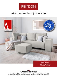 COMFICASA FEYDOM BonBon L: Convertible Sofa Bed - Mollia White  - Image 1