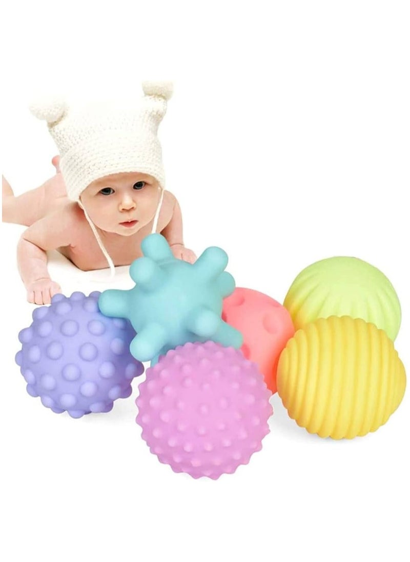 Toy Box Basic Baby Training Balls Multiple Colors Soft Touch Soft Sensory Balls For Infants Multi Colored  For Toddlers (6 Pack) Soft Color Bath Toys Basic Baby Training Balls Perfect Gift for Kids  - Image 1