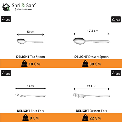 Shri & Sam Stainless Steel Solid Delight Dinner Set, 42 Pieces - Image 5