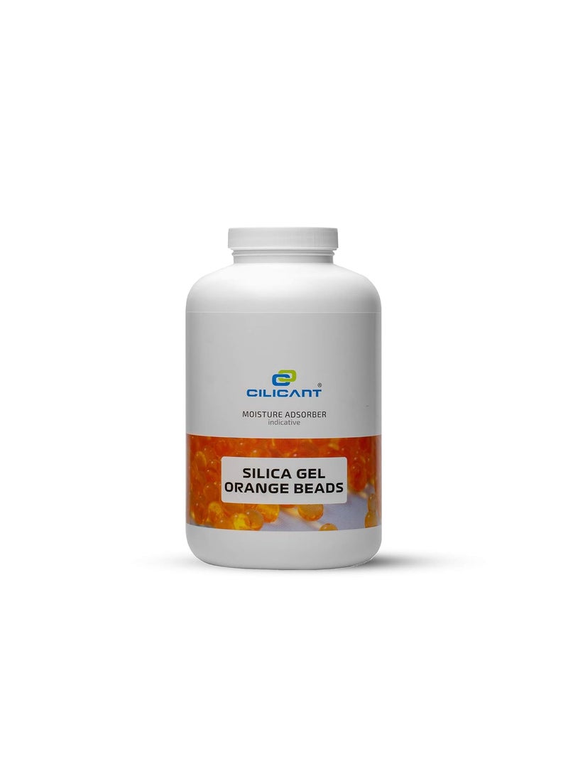 CILICAnT CILICAnT Orange Silica Gel Beads for Moisture Control Rechargeable Indicating Desiccant Dehumidifier Beads Size 24 mm 950 ml 1 950 ml  - Image 1