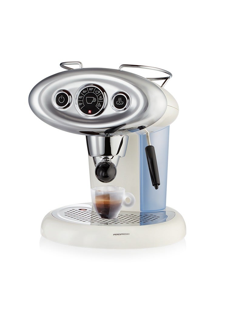 إيلي آلة القهوة Illy X7.1 iperEspresso، باللون الأبيض | تصميم إيطالي كلاسيكي، مضخة بقوة 15 بار، رغوة الحليب | متوافقة مع كبسولات illy iperEspresso - Image 1