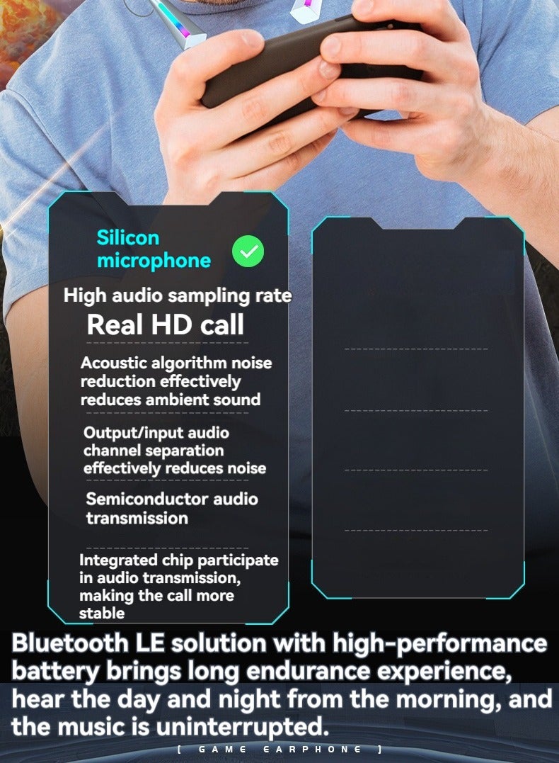 New long lasting RGB ambient lighting neck-mounted sports Bluetooth headset stereo sound effect game music dedicated headset (green) - Image 2