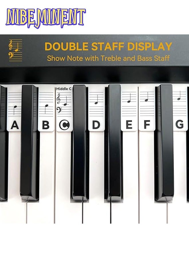 NIBEMINENT Piano Notes Guide for Beginner, Removable Piano Keyboard Note Labels for Learning, 88-Key Full Size, Made of Silicone, No Need Stickers, Reusable and Comes with Box (Classic Black） - Image 4