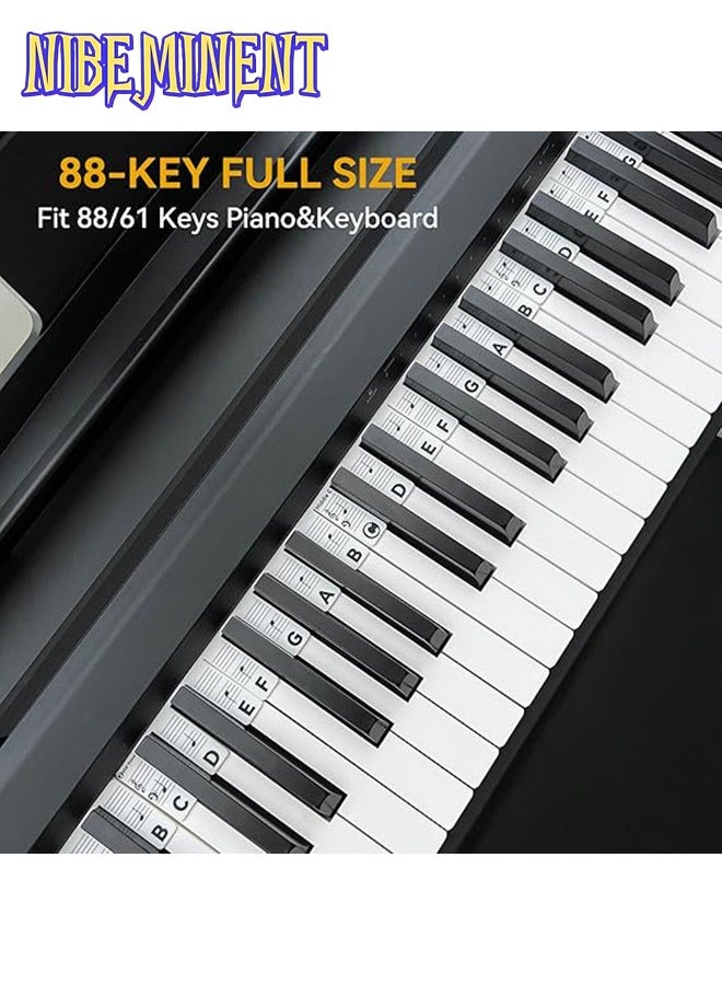 NIBEMINENT Piano Notes Guide for Beginner, Removable Piano Keyboard Note Labels for Learning, 88-Key Full Size, Made of Silicone, No Need Stickers, Reusable and Comes with Box (Classic Black） - Image 5
