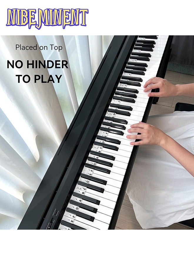 NIBEMINENT Piano Notes Guide for Beginner, Removable Piano Keyboard Note Labels for Learning, 88-Key Full Size, Made of Silicone, No Need Stickers, Reusable and Comes with Box (Classic Black） - Image 3