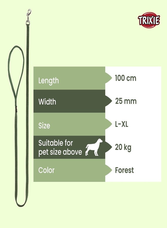 Trixie Premium Anti Slip Padded Handle Long Dog Leash Durable, Comfortable and High Strength Dog Training Leash, 3.28 ft./25 mm (L-XL, Forest) - Image 2