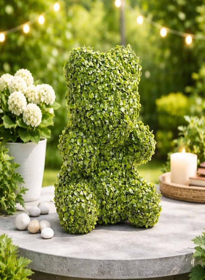 ENVEN Artificial Topiary Dog Lucky, Faux Boxwood Puppy Decor, UV Resistant Greenery Animal Sculpture, Maintenance-Free Lifelike Indoor Outdoor Garden Statue, Mr. Bear-1 - Image 5