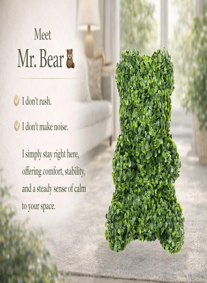 ENVEN Artificial Topiary Dog Lucky, Faux Boxwood Puppy Decor, UV Resistant Greenery Animal Sculpture, Maintenance-Free Lifelike Indoor Outdoor Garden Statue, Mr. Bear-1 - Image 2