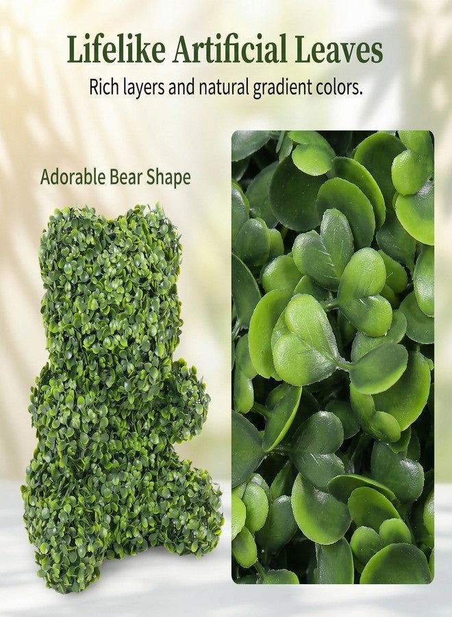 ENVEN Artificial Topiary Dog Lucky, Faux Boxwood Puppy Decor, UV Resistant Greenery Animal Sculpture, Maintenance-Free Lifelike Indoor Outdoor Garden Statue, Mr. Bear-1 - Image 4