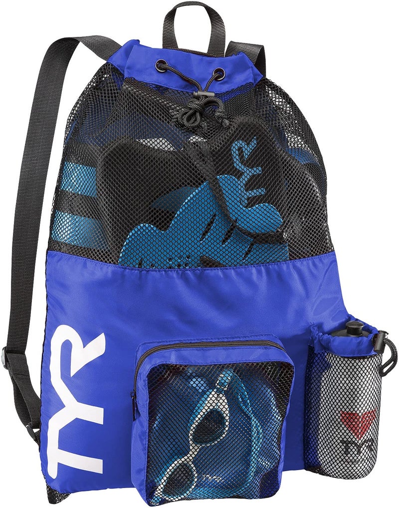 TYR Big Mesh Mummy Backpack for Swim, Gym and Workout Gear, Royal Blue, 40-Liter Capacity - Image 1