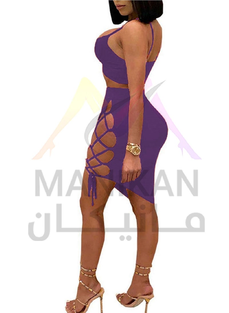 MANIKAN MANIKAN Lingerie set consisting of a short skirt and a sleeveless bra with a side lace-up corset  - Image 2