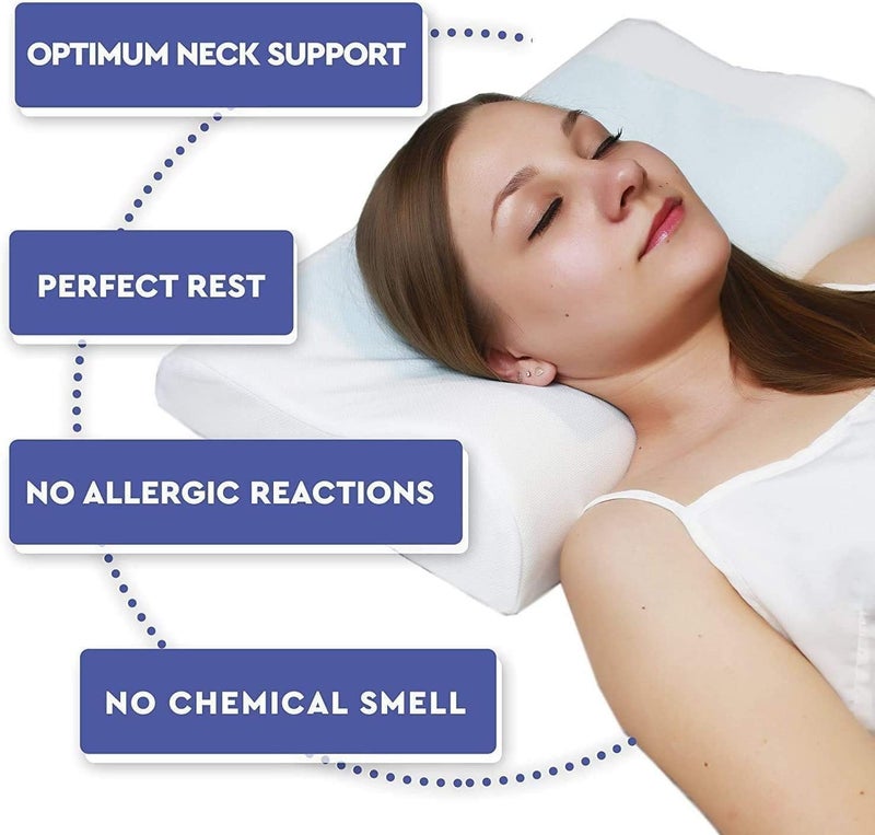 Harmony Home Memory Foam Pillow – Ergonomic Neck Support Cushion for Sleeping, Bed & Spine Alignment – Breathable, Soft & Comfortable - Image 3