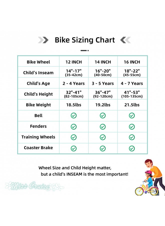 JOYSTAR JOYSTAR 12 Inch Kids Bike with Training Wheels for Ages 2-4 Years Old Girls Bike Toddler Bike Beach Cruiser Kids Bicycle Green  - Image 5