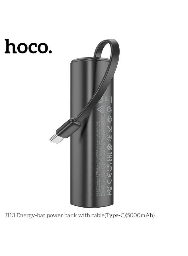 hoco. J113 Energy Bar Wired Power Bank (Type-C) (5000mAh)  - Image 3