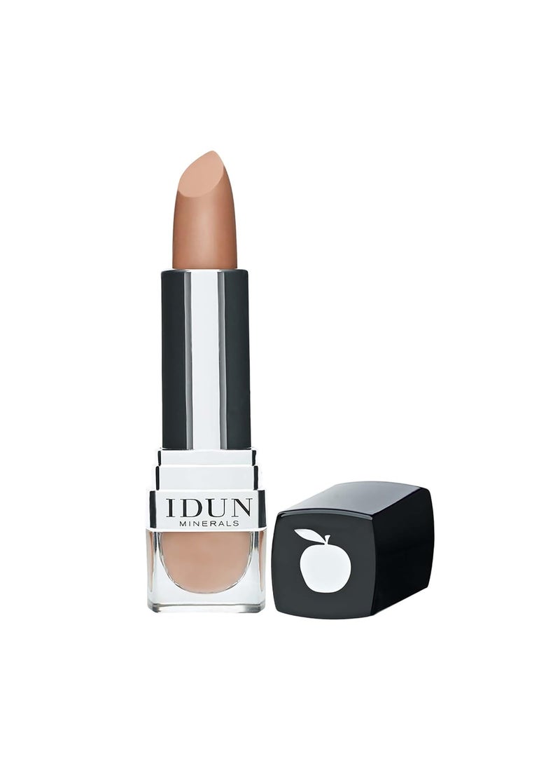 IDUN MINERALS Matte Lipstick  Vegan Formula  Highly Pigmented  Nourishes Hydrates And Softens Lips  Long Lasting Wear  Suitable For All Skin Types  Hjortron  014 Oz Beige 