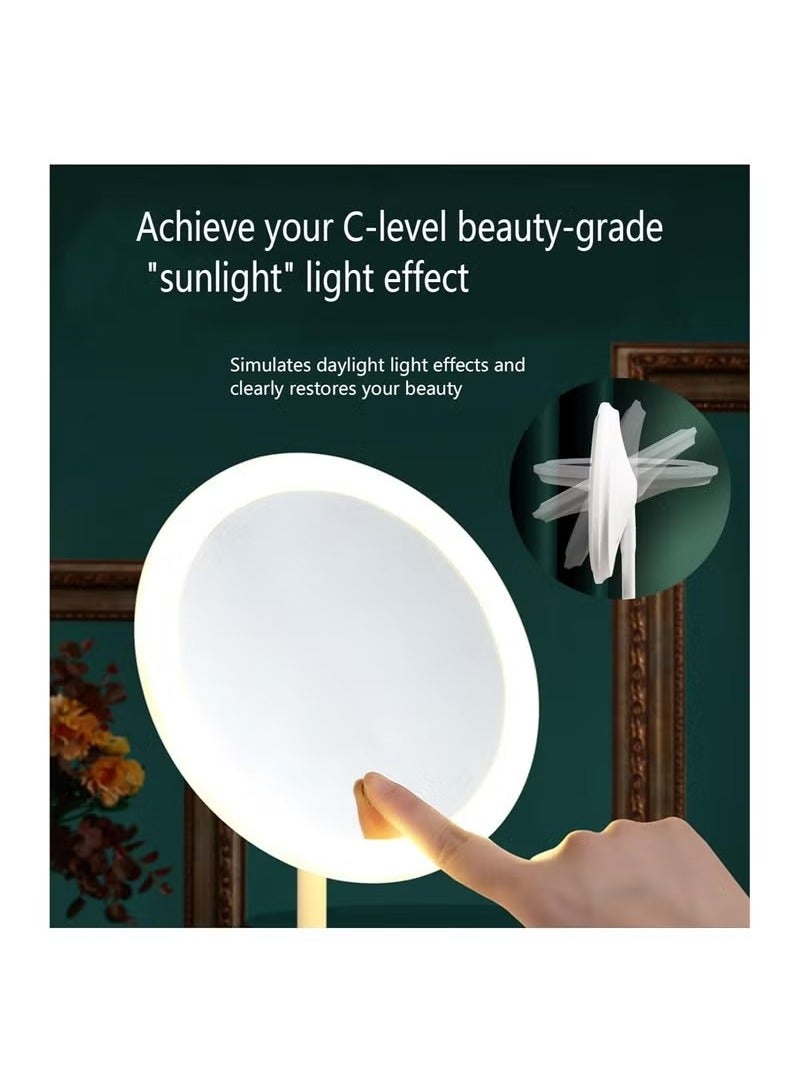 Beauenty Rechargeable Travel Makeup Mirror with 72 Led Lights, Portable Lighted Makeup Beauty Mirror, 3 Color Lighting, Dimmable Touch Screen, Tabletop LED Folding Cosmetic Vanity Mirror with Lights - Image 3
