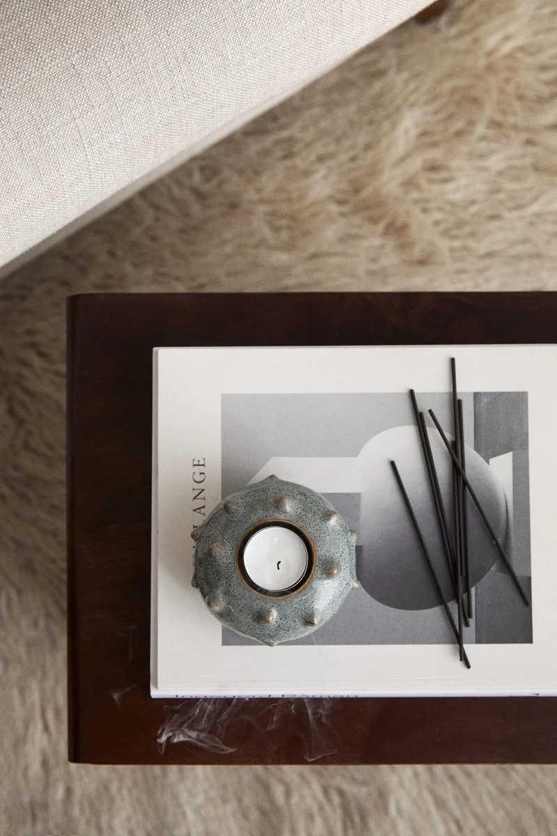 H&M Stoneware candlestick