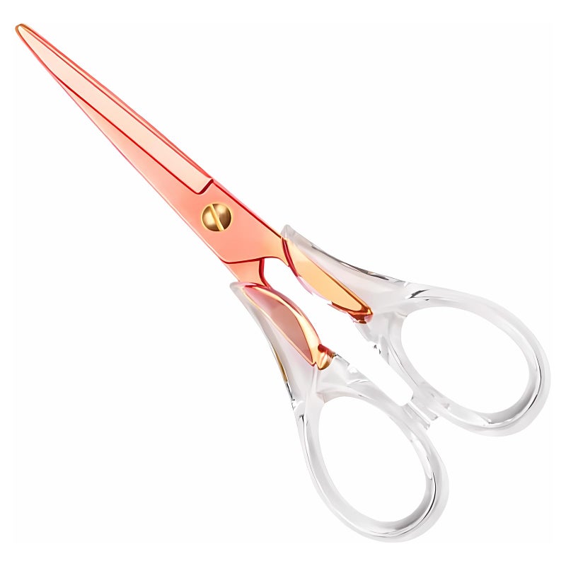Creechwa Gold Scissors Stainless Steel Blade with Acrylic Handle All Purpose Scissor for Office School Home Fabric Shears Tijeras 63 Rosegold