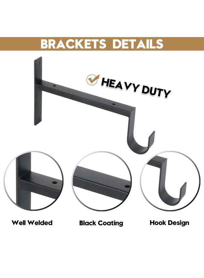 AddGrace Heavy Duty Closet Rod and Shelf Brackets 12 Inch Wall Mounted Closet Rod Bracket with Pole Holder Shelving Support with Screws for Laundry (2 Pack) - Image 5