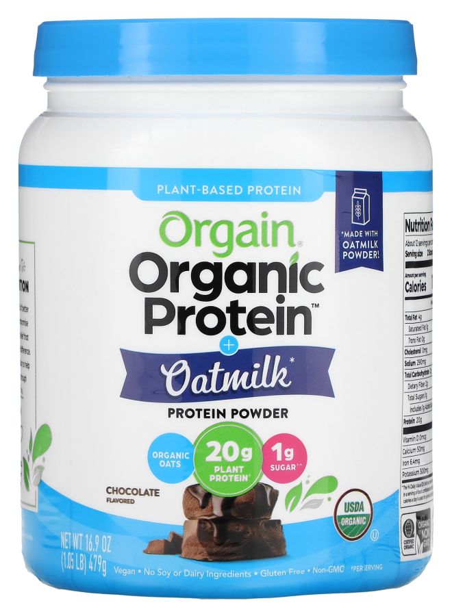 Organic Protein Powder + Oatmilk Plant Based Chocolate 1.05 lb (479 g)