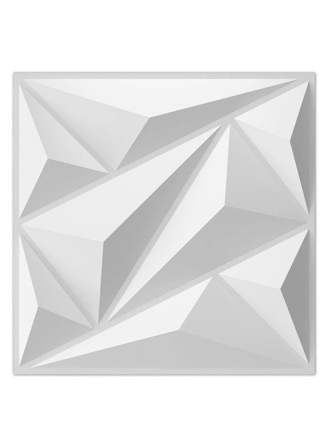 Art3dwallpanels PVC 3D Wall Panel Diamond for Interior Wall Decor in White, 3D Textured Wall Panels, Pack of 33 Tiles - Image 1