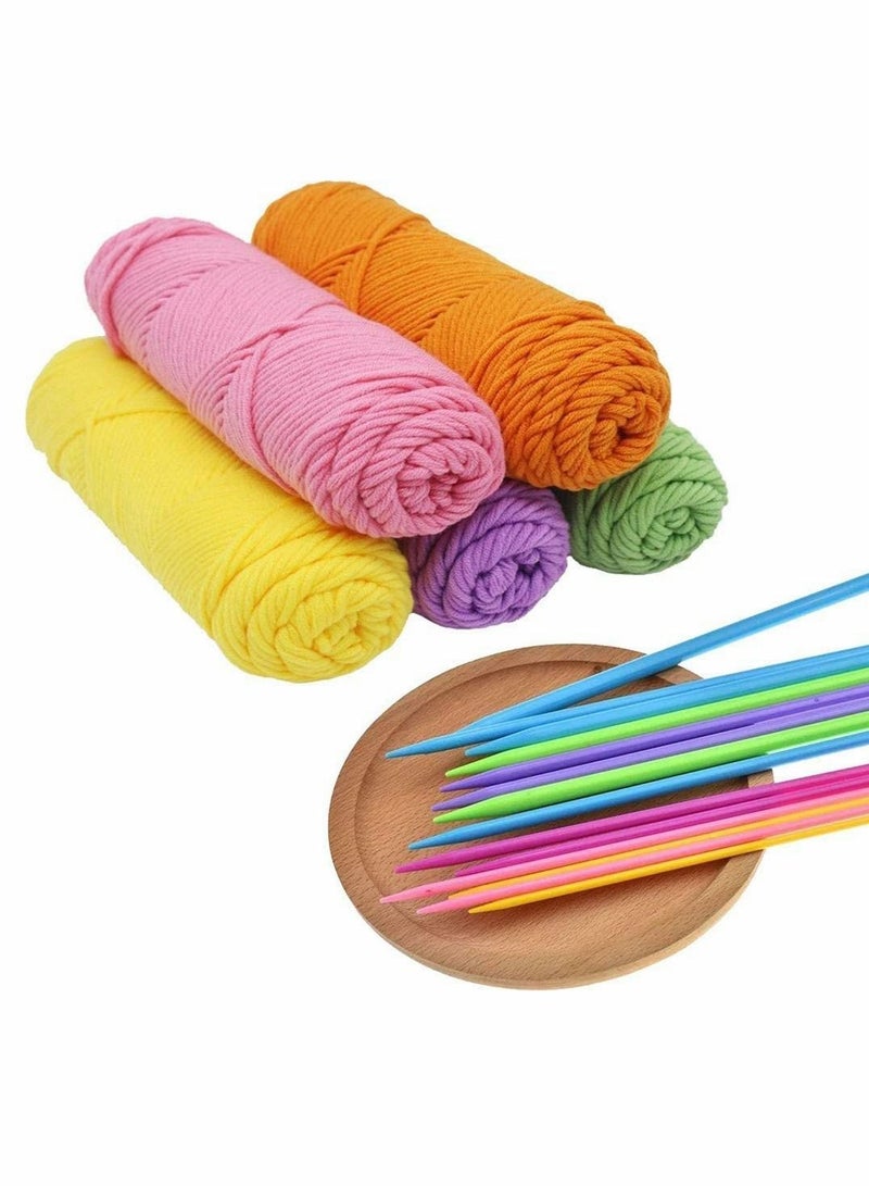 Excefore Plastic Knitting, Single-Tip Color Knitting Needle Set, Knitting Kits, DIY Craft Yarn Knitting Tools, Used to Make Sweaters, Shawls, Scarves, Different Size (4-10 mm, 14 PCS)  - Image 2