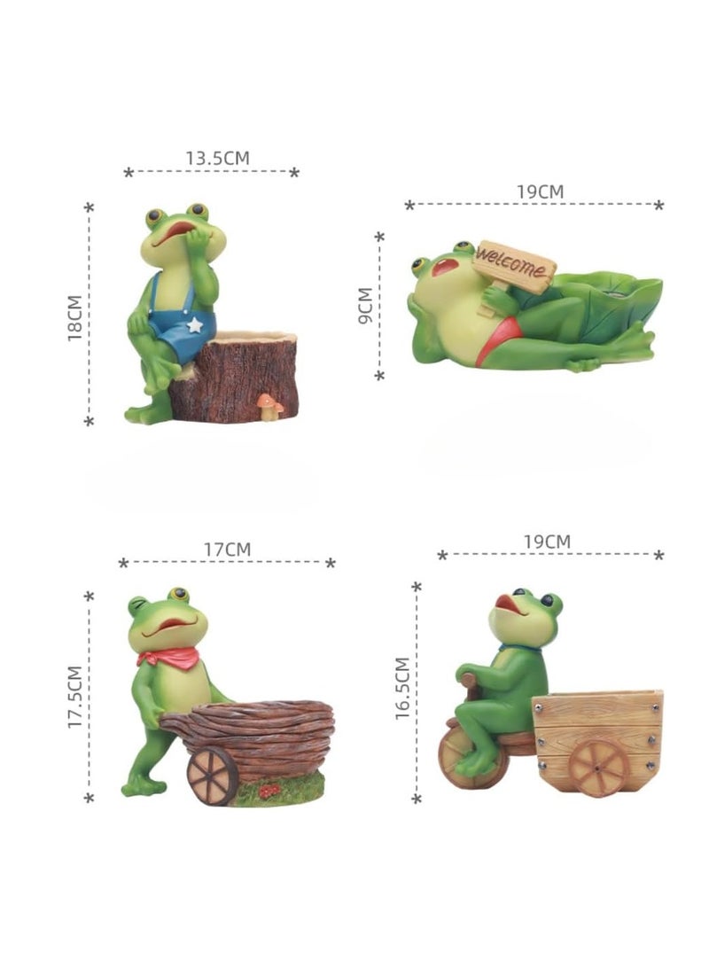 Generic Succulent Plant Pots, Frog Succulent Plant Pots/Plant Pots/Flower Pots/Bonsai Pots, Suitable For Herbs, Succulents, Cactus Pen Holders, Suitable For Diy Micro Landscape Home Decoration (Frog With Legs Crossed)  - Image 2