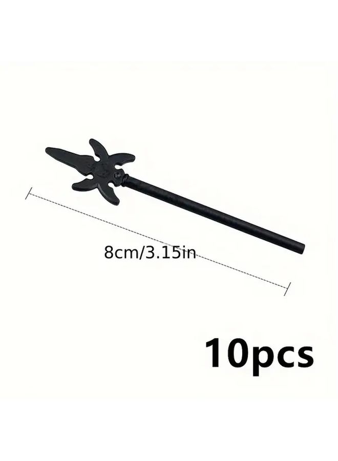 10pcs Medieval Military Building Blocks Figure Soldier With Axe Knife Bow Spear Crossbow Helmet And Shoulder Pink - Image 4